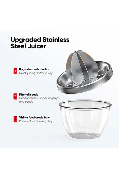 TREBLEWIND storcător manual de citrice, oțel inoxidabil/plastic, 10,7 x 11 cm, 300 ml