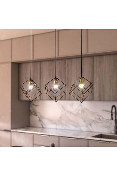 Ucandle Gold and black single cylindrical pendant light