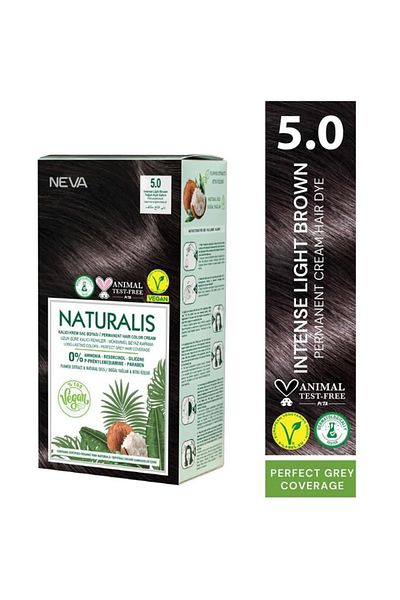 Neva Naturalis Permanent Hair Color – Vegan, Ammonia-Free, Long-Lasting, 100% Gray Coverage, Organic