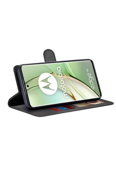 SKYDDAR INNOVATION Case for Motorola Edge 40 / Edge (2023), Diary Book, book type, Inner Wallet, Black, sticker set