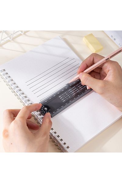 Deli Deli EG01102 Folding Ruler, 15cm to 30cm, Transparent Black – For School & Office Use
