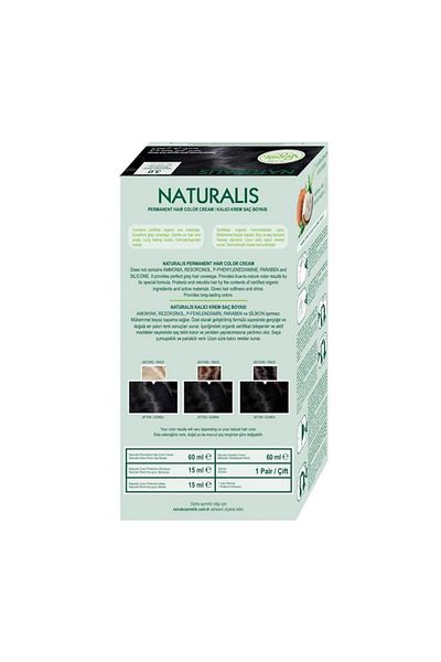 Neva Naturalis Permanent Hair Color – Vegan, Ammonia-Free, Long-Lasting, 100% Gray Coverage, Organic