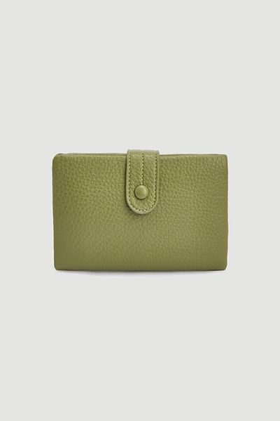 Gusto Button Detailed Mini Wallet - Green