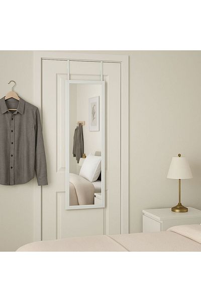 Gift Design Door mirror, with hanger, 34x94 cm, white