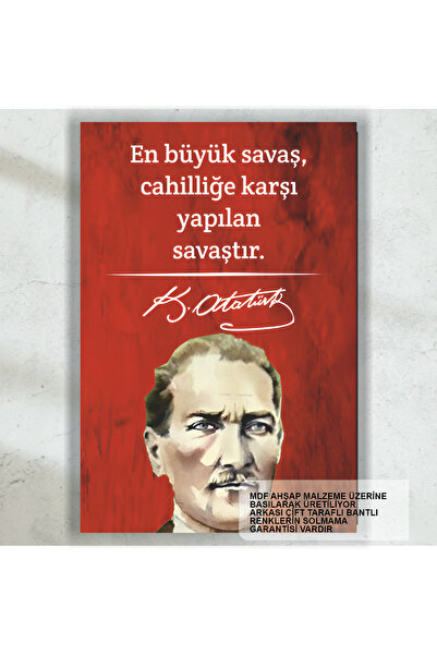 Hayat Poster Ataturk citati borba protiv neznanja retro drveni poster slika