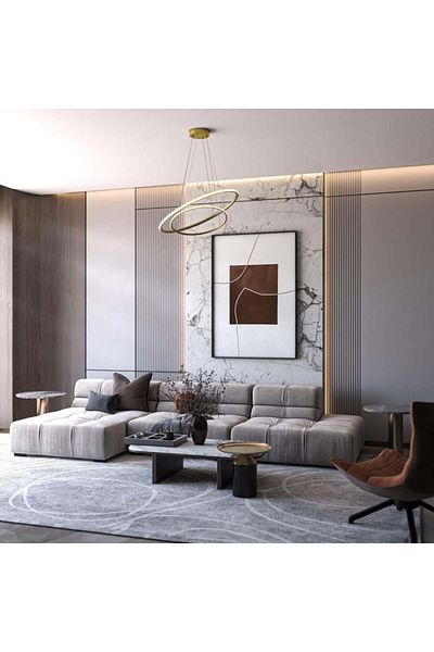 Ucandle Two-circle chandelier, yellow lighting