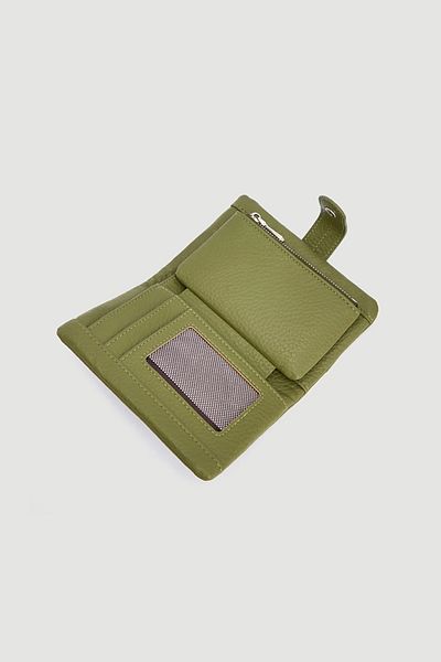Gusto Button Detailed Mini Wallet - Green
