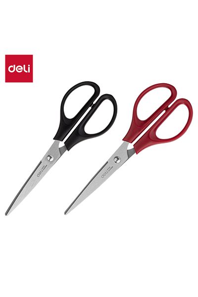 Deli EM600 Scissors 170mm Black, Red – ideal for office and home cutting