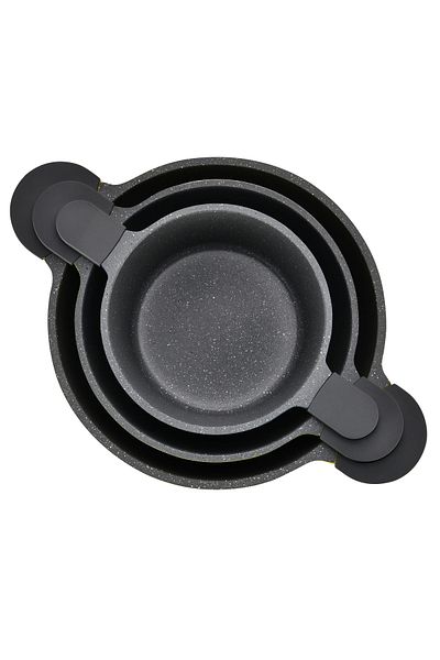 Zass Set of 3 non-stick pressure-cast aluminum pots Zass Gourmet ZG-ACS 02, Color