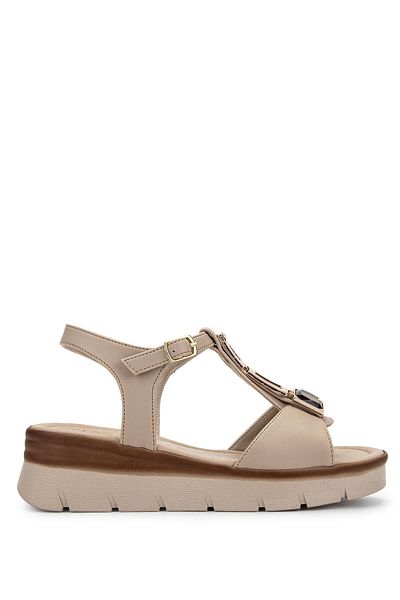 Tamer Tanca Women's Vegan Beige Heeled Sandals