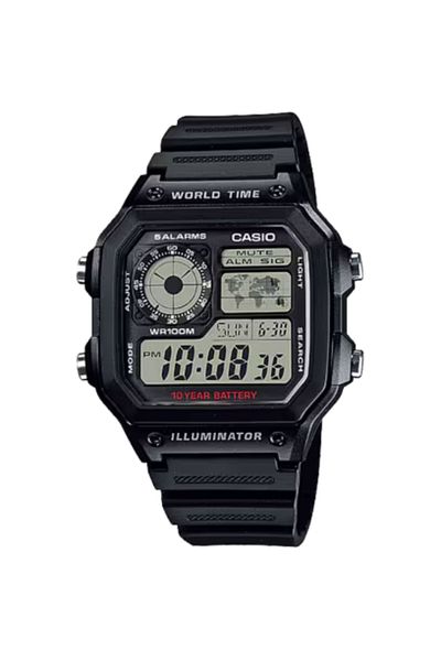 Casio ساعة كاسيو الرقمية للرجال بمينا رمادي - AE-1200WH-1A