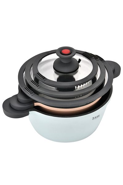 Zass Set de 3 oale antiaderente din aluminiu turnat sub presiune Zass Gourmet ZG-ACS 02, Pastel