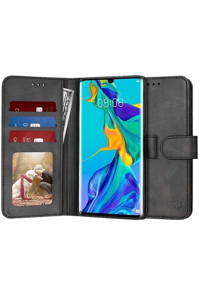 SKYDDAR INNOVATION Case for Huawei P30 Pro / P30 Pro New Edition, Diary Book, book, Inner Wallet,, Black, sticker set