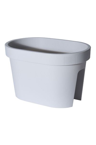 Gift Design Jardinieră balustradă, design oval, culoare gri urban, 26x39,5x24 cm