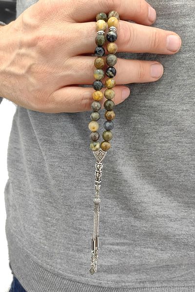Chavin 8 mm Pietersite Stone Natural Stone Rosary Ey15
