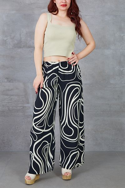 DPARİS Patterned Wide Leg Trousers