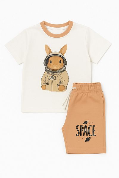 Katia&Bony Boys pajama set with alien rabbit print shorts