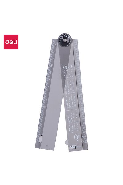 Deli Deli EG01102 Folding Ruler, 15cm to 30cm, Transparent Black – For School & Office Use