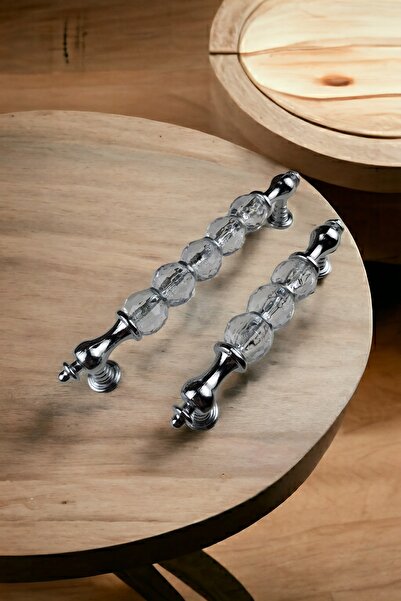 Dizaynhouse Mâner modern cu design din cristal cromat de 96 mm, mâner metalic...