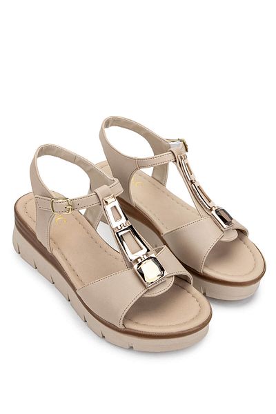 Tamer Tanca Women's Vegan Beige Heeled Sandals