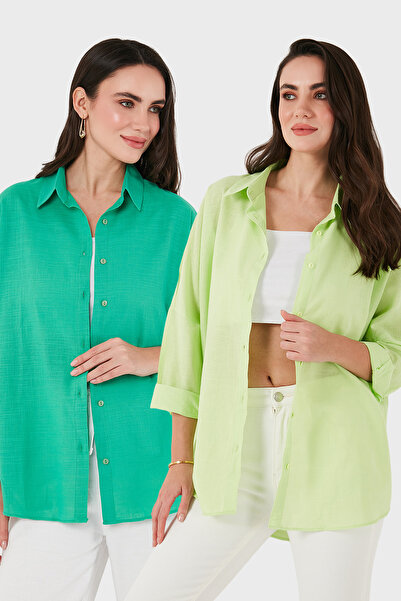 SD LUXURY Cotton Blend Oversize Fit Long Sleeve 2 Pack Shirt Shirt 6781001S2