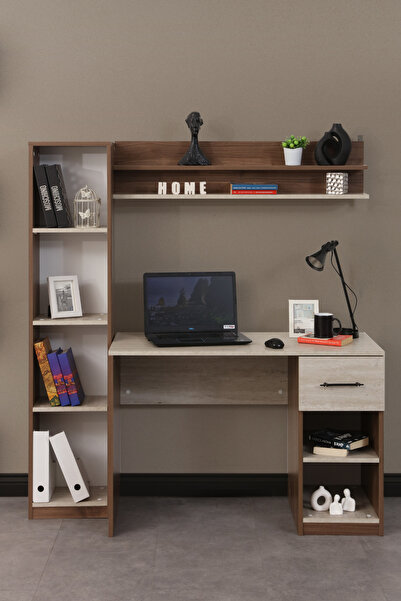 Setay Çalışma Masası Blesk Kitaplıklı Petra Raflı Çalışma Masası Bilgisayar Masası