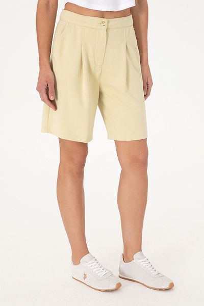 U.S. Polo Assn. Women's Light Khaki Modal Blended Knitted Shorts 50299870-Vr183