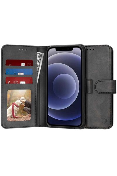 SKYDDAR INNOVATION Case for iPhone 12, Diary Book, book type, with Inner Wallet, Black, sticker set