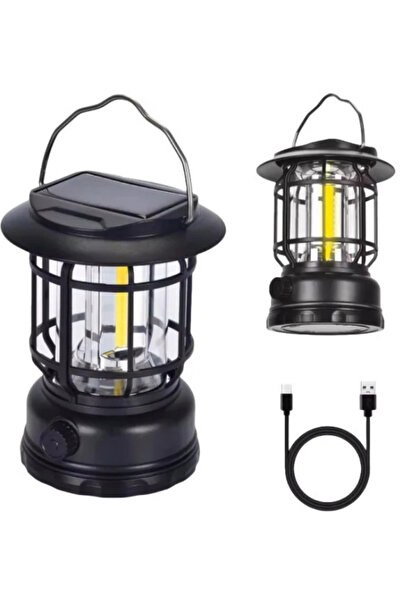 Janissary Güneş Enerjili Solar Nostaljik Işığı Ayarlanabilir Ledli Kamp Fener...