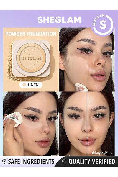 SHEGLAM Skin-Focus High Coverage Powder Foundation-Linen