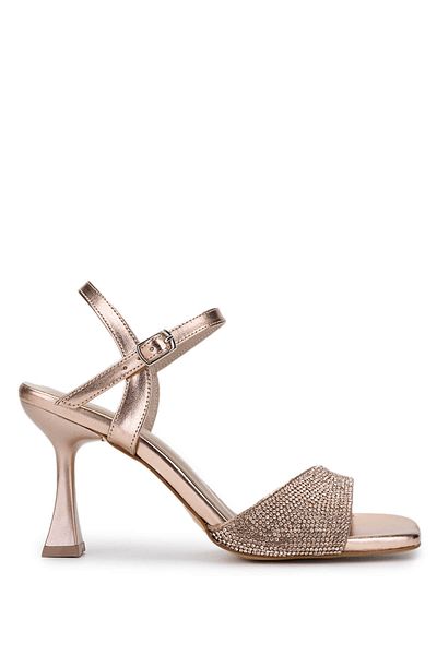 Tamer Tanca Women's Genuine Leather Rose Heeled Shoes