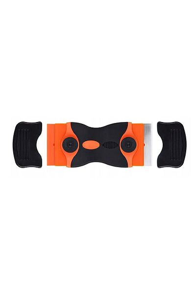 OEM 2-headed scraper, 6 blades, 125 x 50 mm, plastic/steel, orange/black