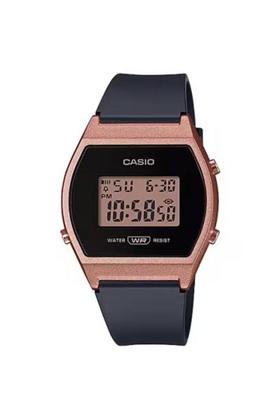 Casio ساعة كاسيو الرقمية النسائية بمينا ذهبي وردي - LW-204-1ADF