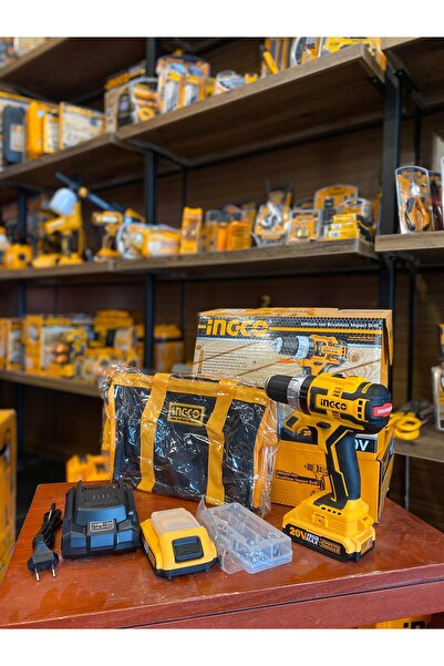 Ingco ŞARJLI DARBELİ MATKAP 20V 2AH