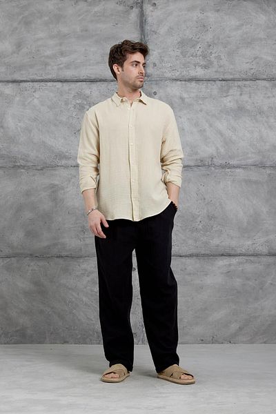 NOMARC Κρεμ πουκάμισο Nmrc Muslin Oversize
