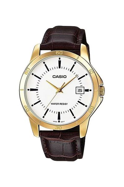 Casio ساعة كاسيو للرجال بمينا أبيض تناظرية - MTP-V004GL-7A