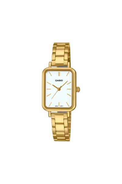 Casio ساعة كاسيو النسائية التناظرية ذات الميناء الأبيض - LTP-V009G-7EDUF
