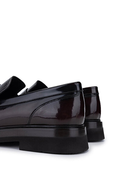 Tamer Tanca Men's Genuine Leather Claret Red Loafer Shoes