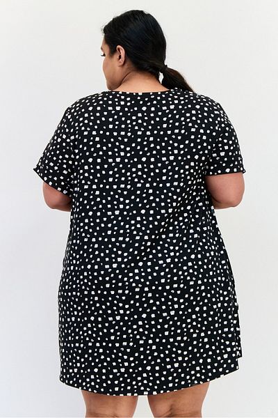 Anne Klein Women Plus Size Allover Print Short Sleeve Sleepwear Dress, Multicolor
