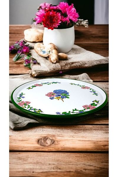 İnci Emaye No. 36 Presentation Serving Plate Tray Supla Cake Plate Serving Plate Dowry Gift ~ 36cm