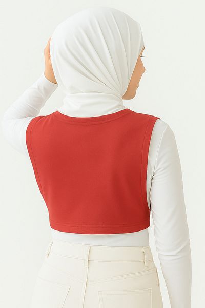 mirach Pack of 2 Turtleneck Sleeveless Neck Collar Pomegranate and Anthracite Hijab Low-Cut Concealer Soft