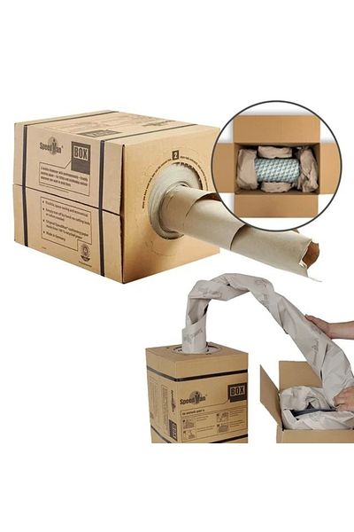 OEM Speedman Box Parcel Filling Paper with Eco-Friendly Dispenser, 450 Meters, Natural