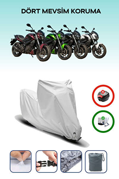 Breen غطاء محرك السيارة باللون الرمادي متوافق مع موديلات Bajaj Dominar المتوا...