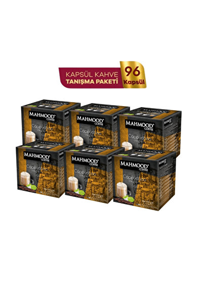 Mahmood Coffee Cappuccino Kapsül Tanışma Paketi Dolce Gusto Uyumlu Kapsül Kahve Fırsat Paketi 16 Adet X 6 Paket