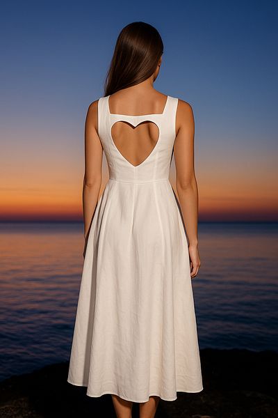 NOK İSTANBUL Back to Love 100% Linen Dress Pink