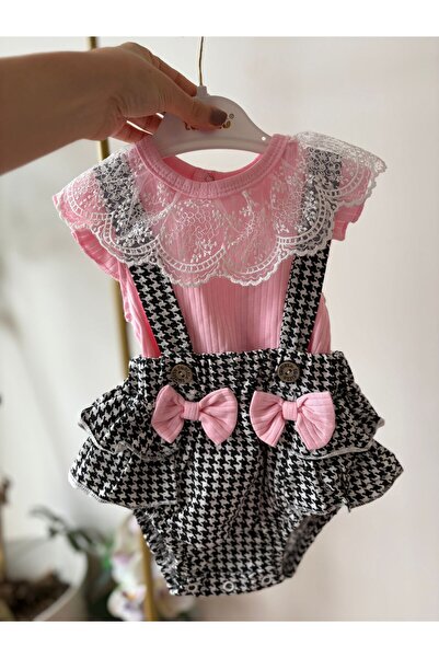bebeğim butik Bebek romper kaz ayağı desen