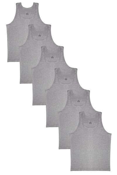 Hipatya Strappy Cotton White Men's Singlet 6 Pack