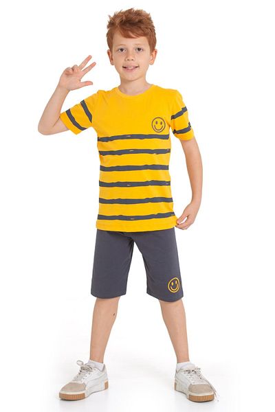 CiciTime Çocuk Modası Boy's Capri Casual Set with Summer Shorts
