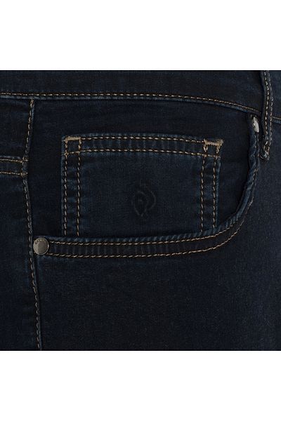 Gallus 5 Pocket Navy Blue Green Effect Stretch Regular Fit Slim Denim Trousers