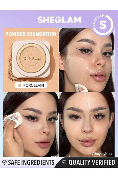SHEGLAM Skin-Focus High Coverage Powder Foundation-Porcelain